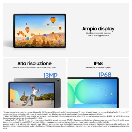 GALAXY TAB S10 FE+ 13.1 X620N WIFI 8GB 128GB - immagine 4