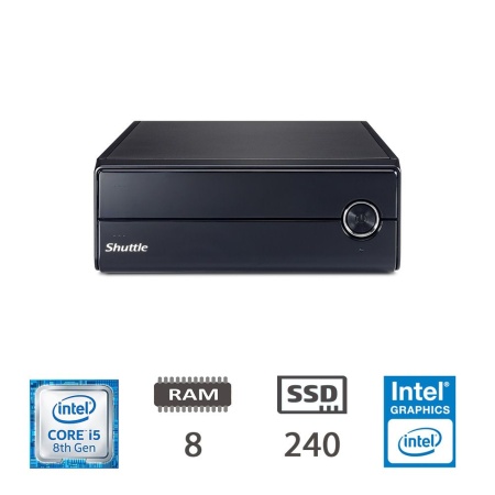 SHUTTLE XPC SLIM XH310RV I5-8500/8/SSD240/W10P/2Y